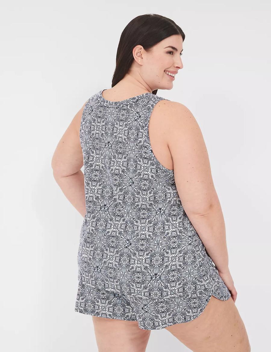 Dámské Pyžama Lane Bryant Comfy Cotton Tank & Short PJ Set Blankyt | ABF3651WW