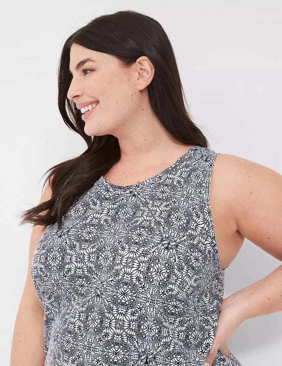 Dámské Pyžama Lane Bryant Comfy Cotton Tank & Short PJ Set Blankyt | ABF3651WW