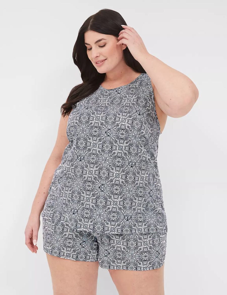 Dámské Pyžama Lane Bryant Comfy Cotton Tank & Short PJ Set Blankyt | ABF3651WW