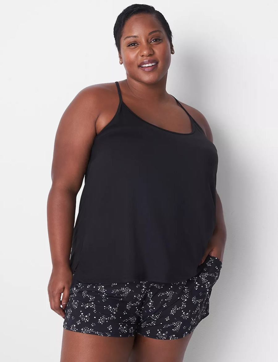 Dámské Pyžama Lane Bryant DreamyCool Cami & Short PJ Set Černé | FIK5313KU