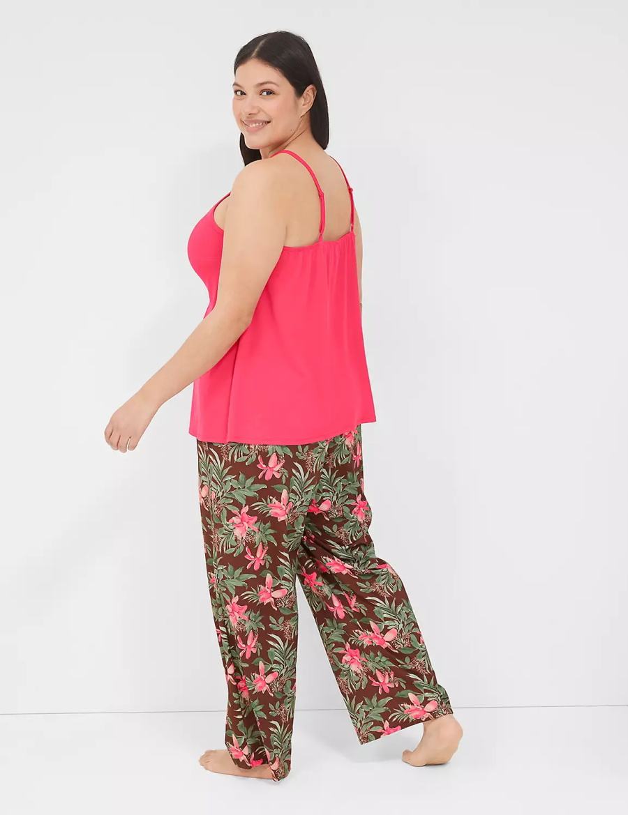 Dámské Pyžama Lane Bryant DreamyCool Cami & Block Pant PJ Set Růžové Viacfarebný | VCZ9293FM