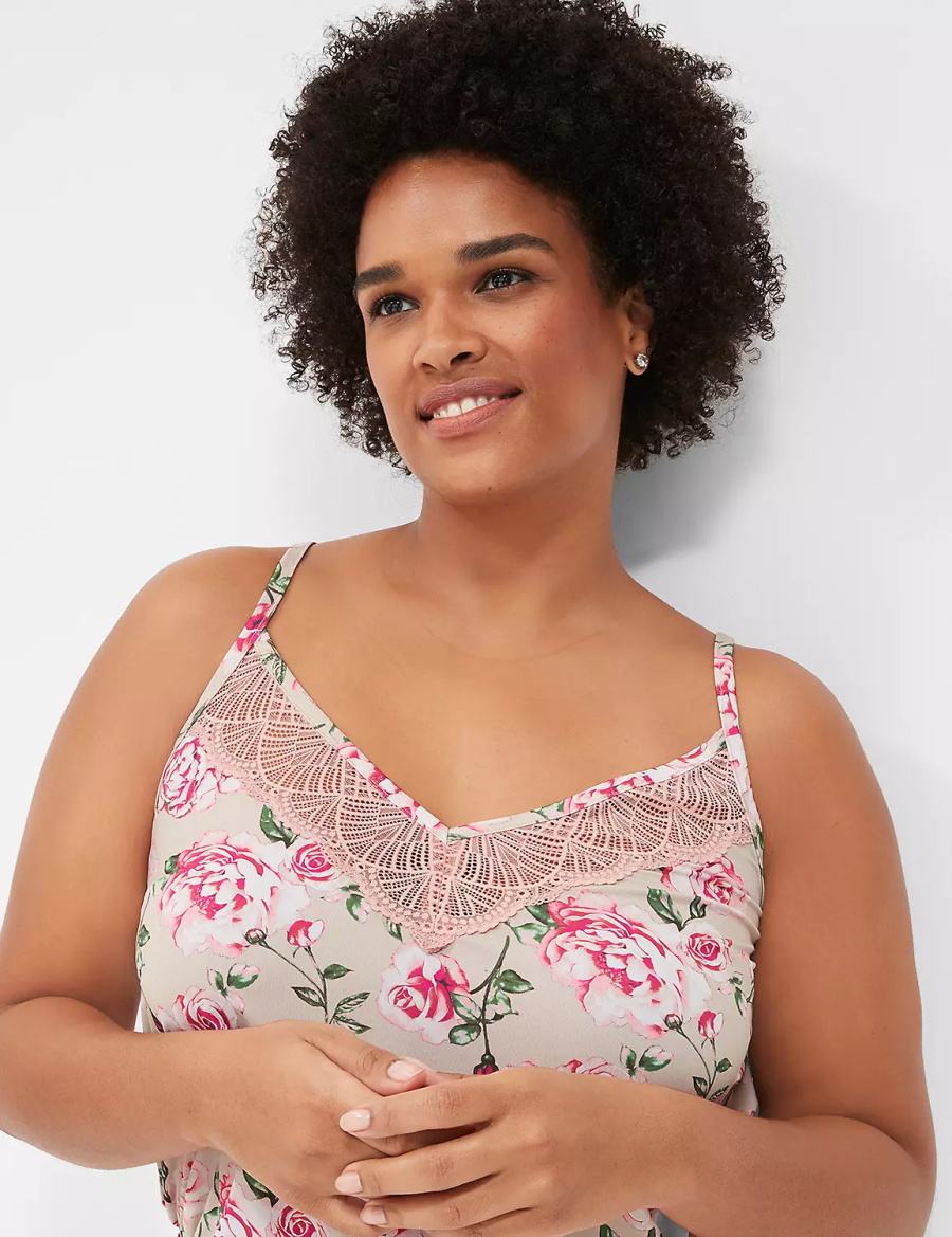 Dámské Pyžama Lane Bryant DreamyCool Lace-Trim Cami & Short PJ Set Růžové Růžové | XMQ7185CJ