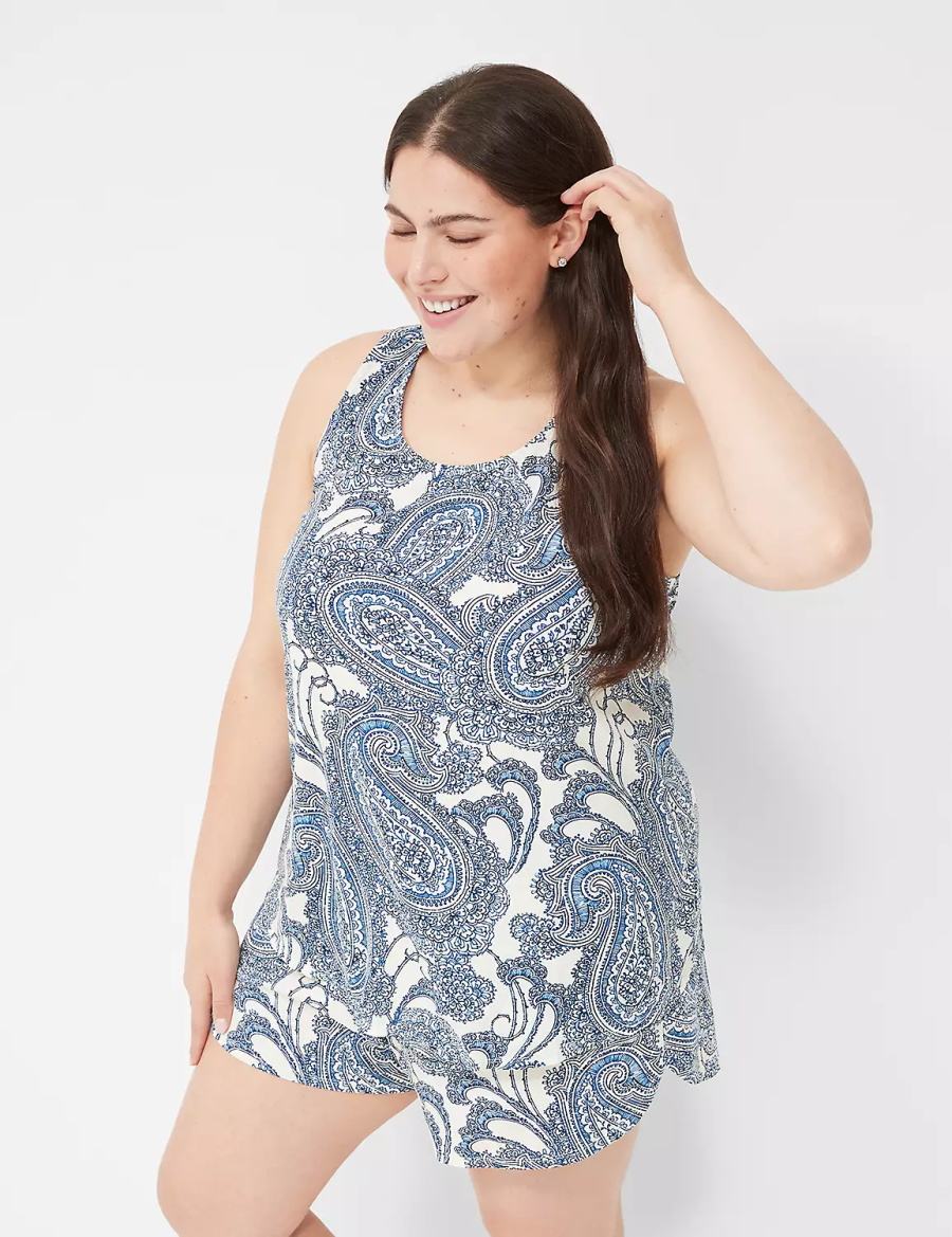 Dámské Pyžama Lane Bryant DreamyCool Tank & Short PJ Set Blankyt Viacfarebný | ZWW9880EG