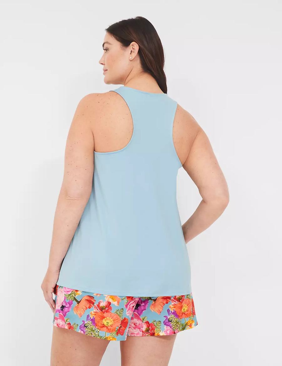 Dámské Pyžama Lane Bryant DreamyCool Tank & PJ Short Set Blankyt Viacfarebný | SJG8594WB