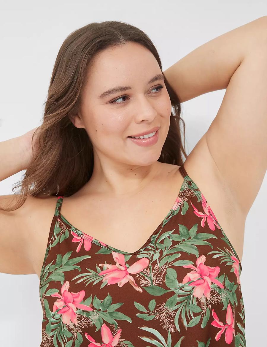 Dámské Pyžama Lane Bryant Dreamy Cool Cami & Short PJ Set Zelene Viacfarebný | PFM264SN