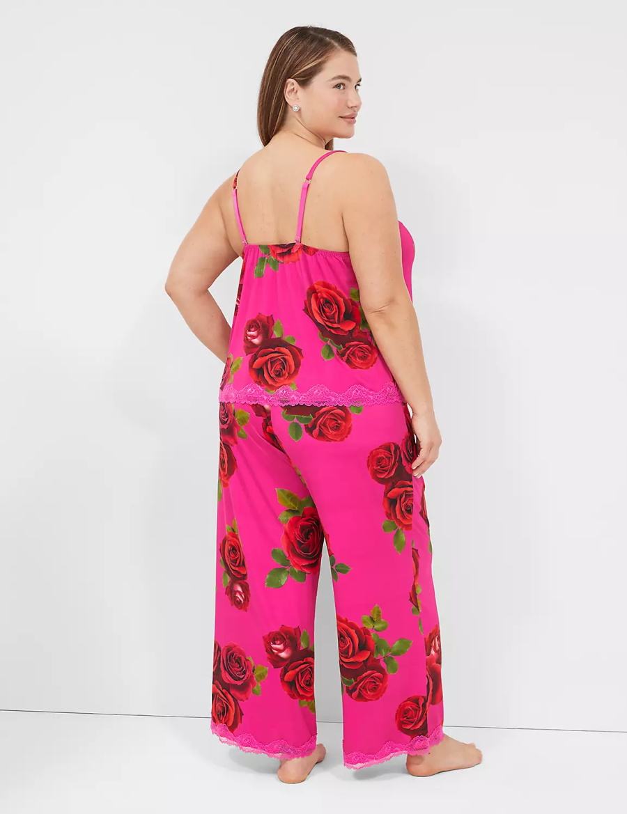 Dámské Pyžama Lane Bryant Ruched Cami & Pant PJ Set Růžové Fuchsie | IPL4478LZ