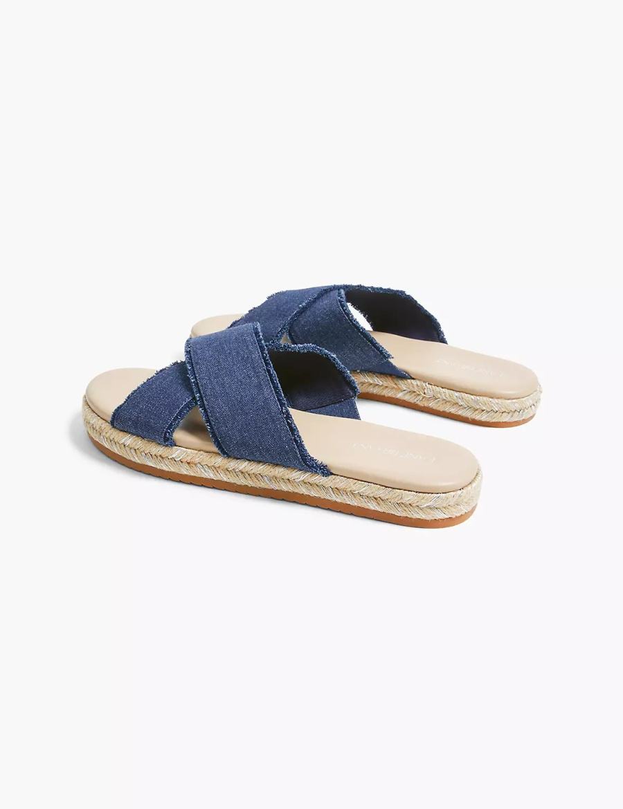 Dámské Sandály Skluzavky Lane Bryant Dream Cloud Criss-Cross Espadrille Tmavě Blankyt | CBE6029BS