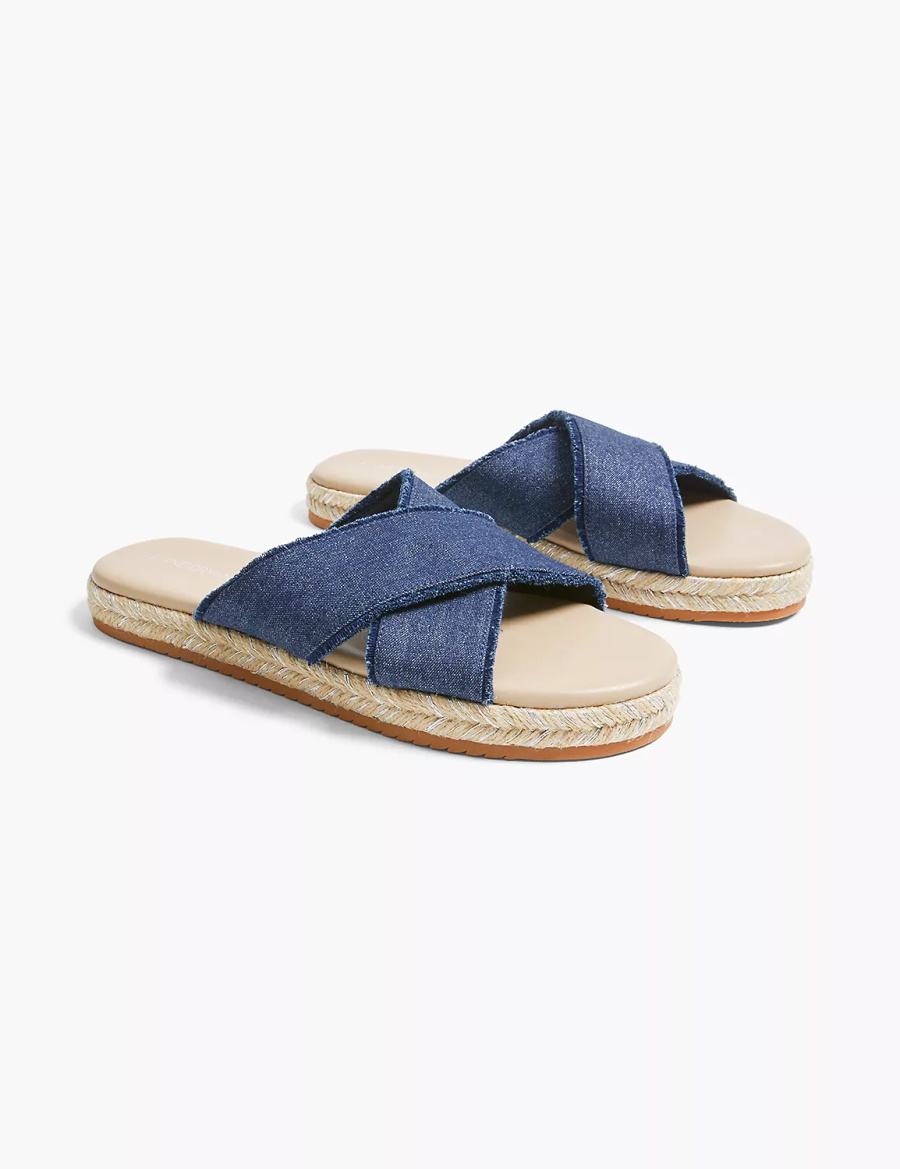 Dámské Sandály Skluzavky Lane Bryant Dream Cloud Criss-Cross Espadrille Tmavě Blankyt | CBE6029BS