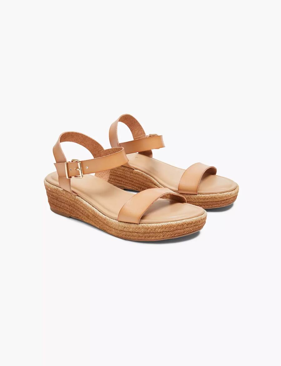 Dámské Sandály na Klínku Lane Bryant Dream Cloud Single-Strap Ombre Espadrille Hnědé | KPD3234ZL