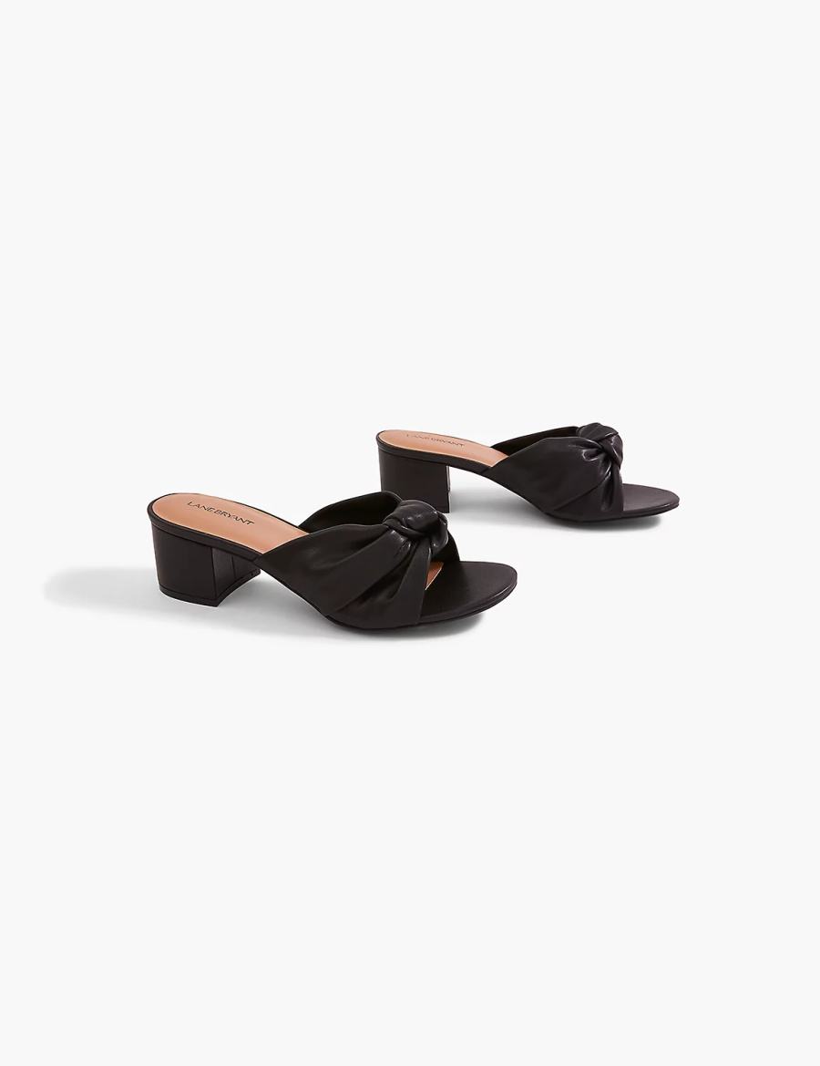 Dámské Sandály na Podpatku Lane Bryant Dream Cloud Twist-Front Block Heel Černé | FXX8395WC