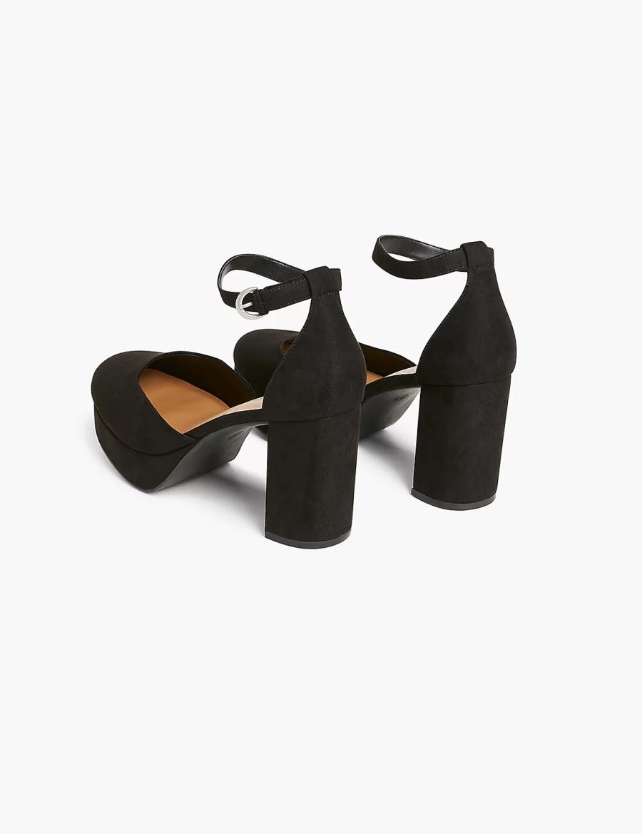 Dámské Sandály na Podpatku Lane Bryant Dream Cloud Closed-Toe Platform Block Heel Černé | QLY3160MN