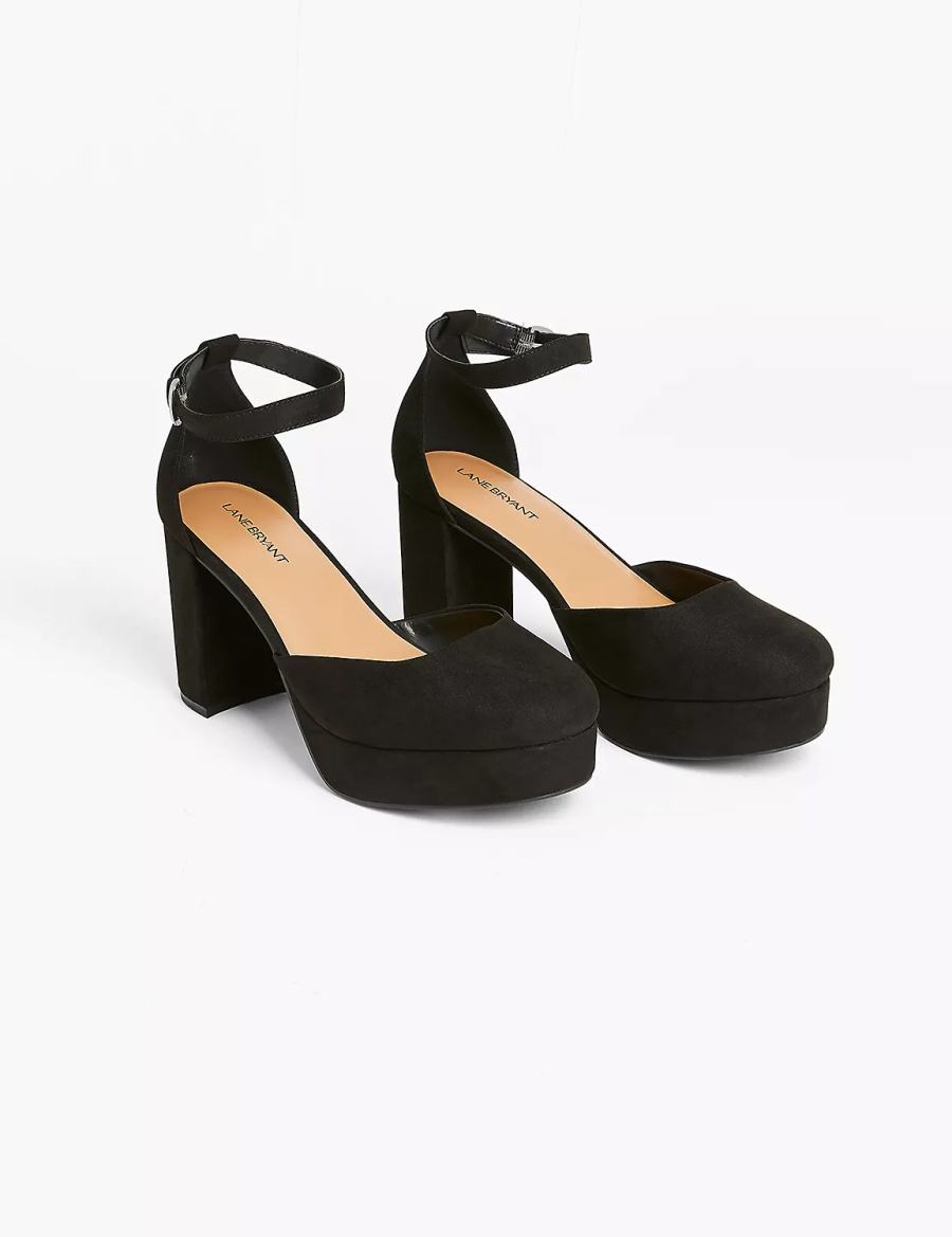 Dámské Sandály na Podpatku Lane Bryant Dream Cloud Closed-Toe Platform Block Heel Černé | QLY3160MN