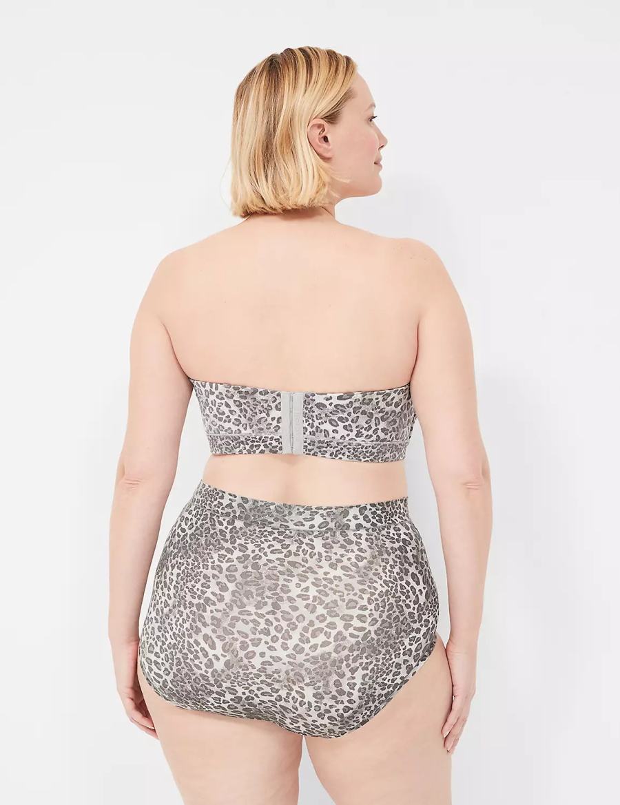 Dámské Slipy Lane Bryant Comfort Bliss High-Waist Hnědé Černé Bílé | JCD4676MS