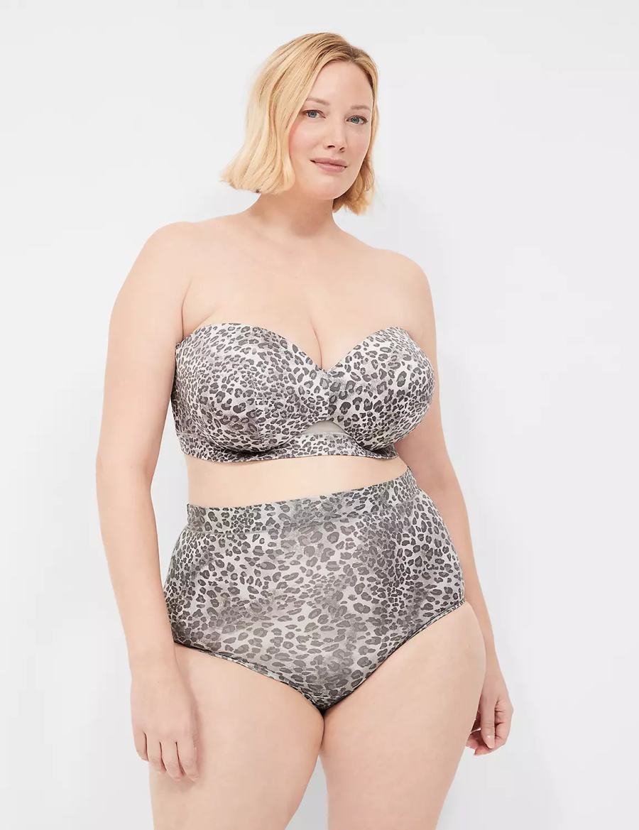 Dámské Slipy Lane Bryant Comfort Bliss High-Waist Hnědé Černé Bílé | JCD4676MS