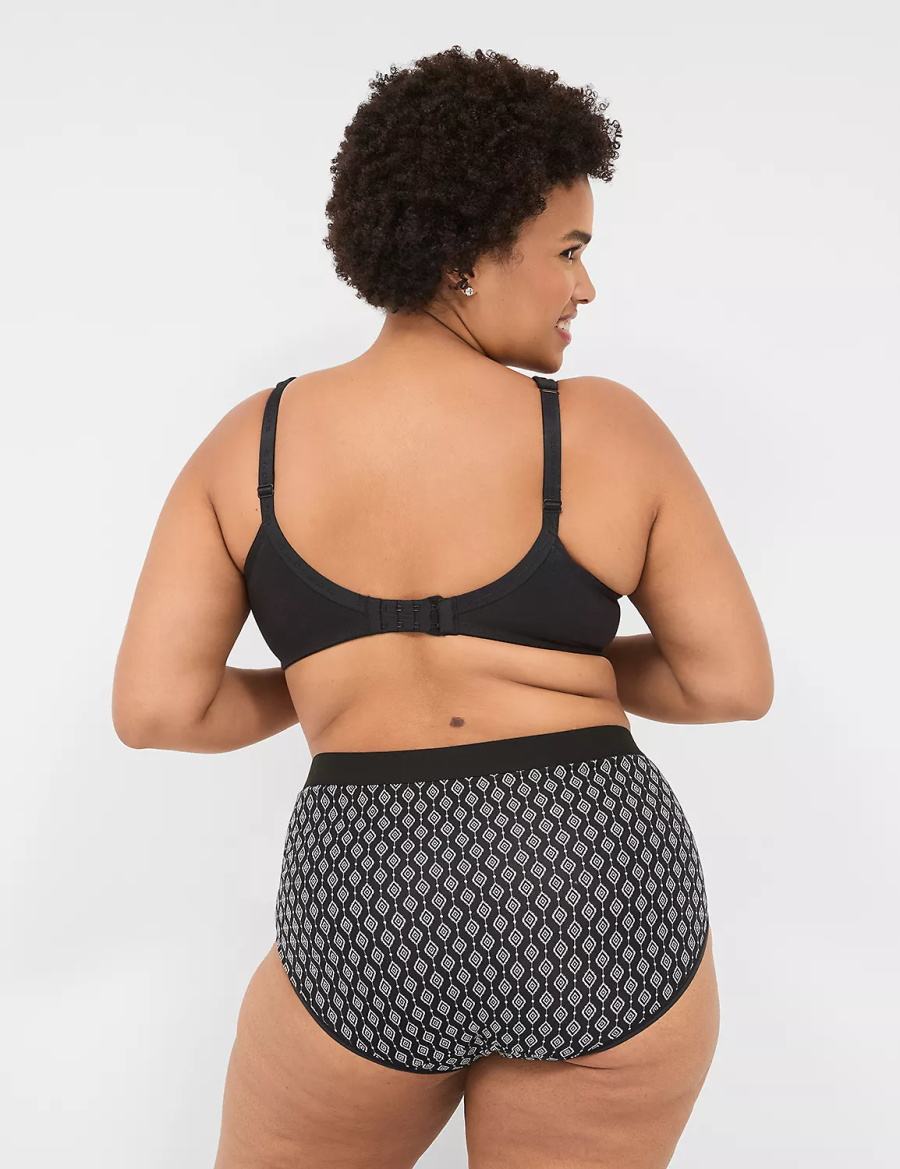 Dámské Slipy Lane Bryant Cotton Full With Wide Waistband Černé | UOK7770EH