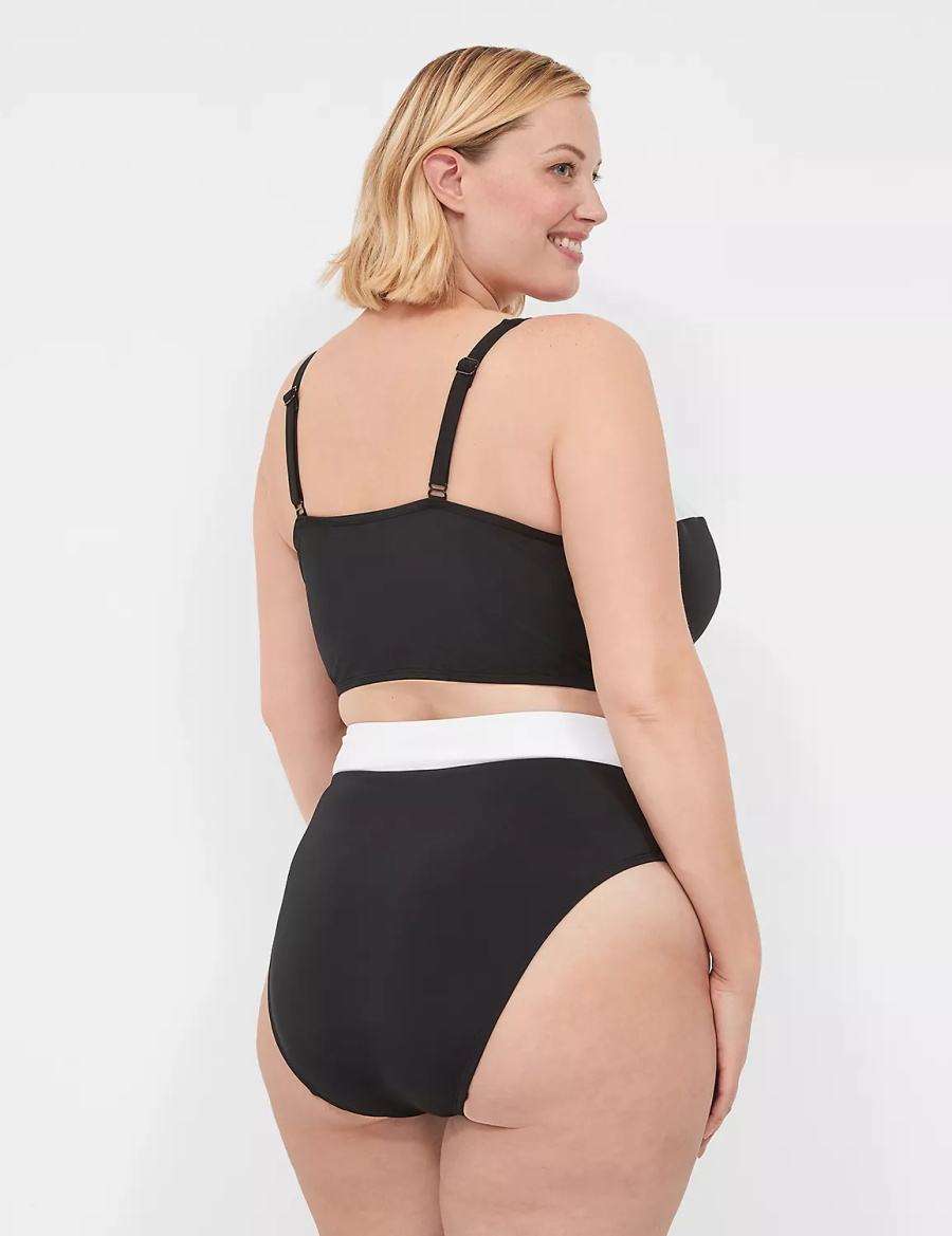 Dámské Slipy Lane Bryant Cross-Over Waistband Swim Černé | FAF4674MD