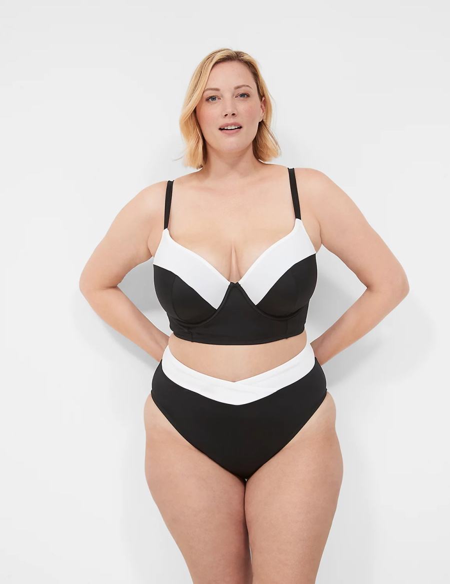 Dámské Slipy Lane Bryant Cross-Over Waistband Swim Černé | FAF4674MD