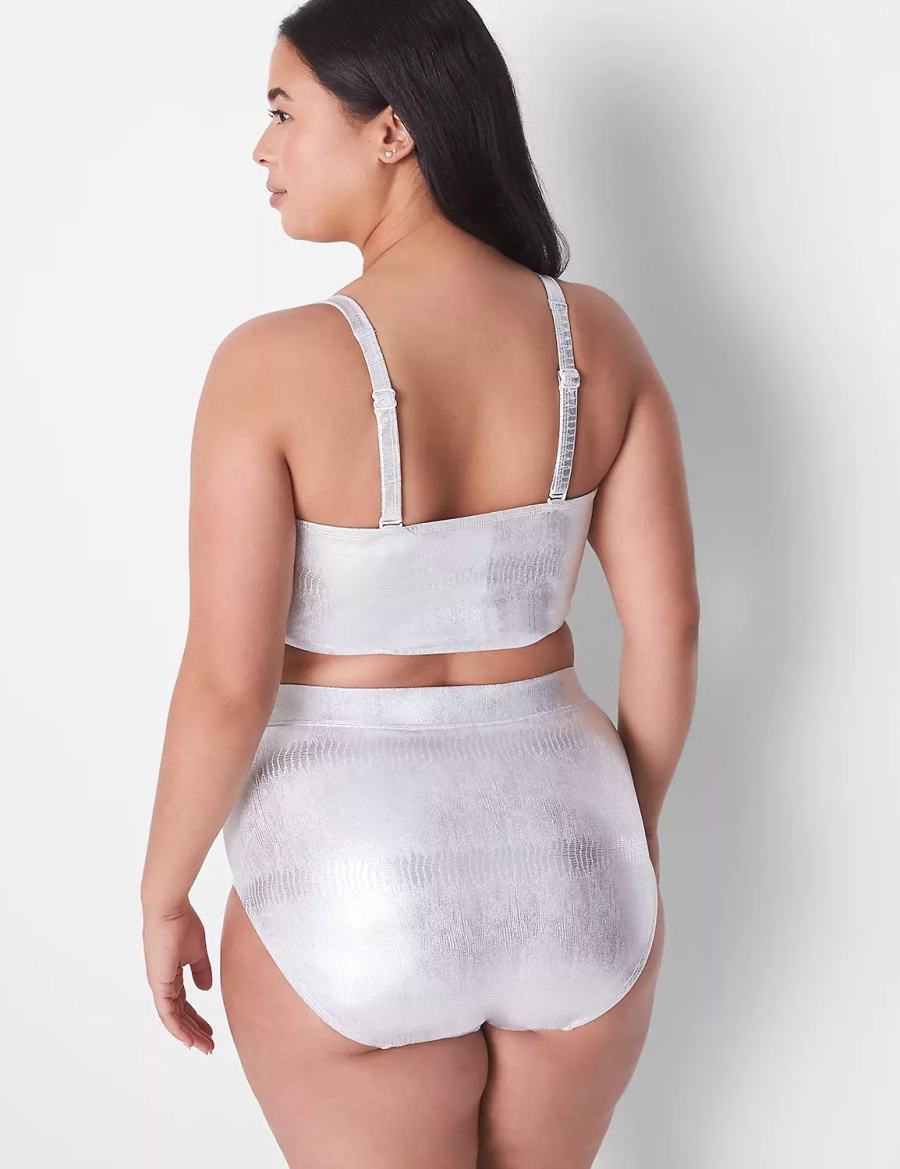 Dámské Slipy Lane Bryant Foil Swim Stříbrné | IVS8776EC