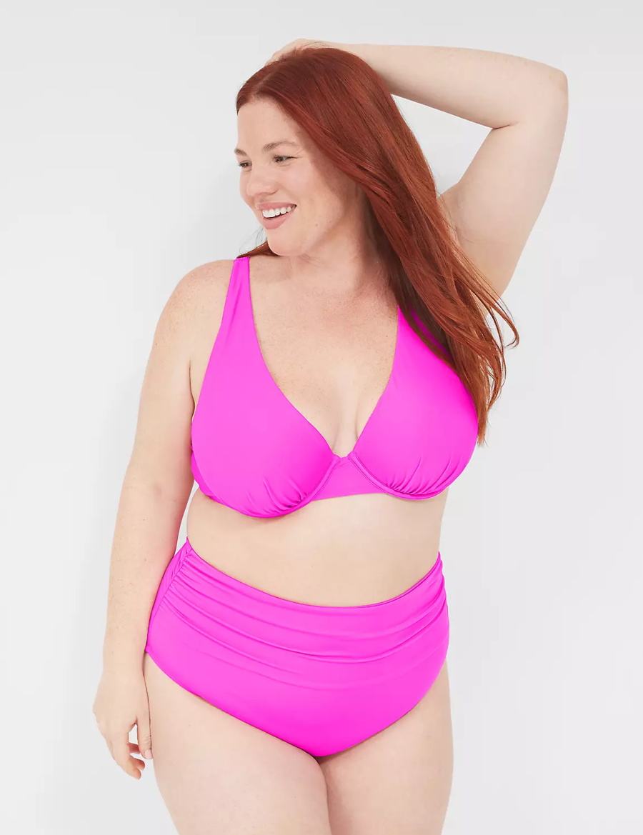 Dámské Slipy Lane Bryant Foldover-Waist Swim Růžové | HDG8874DI