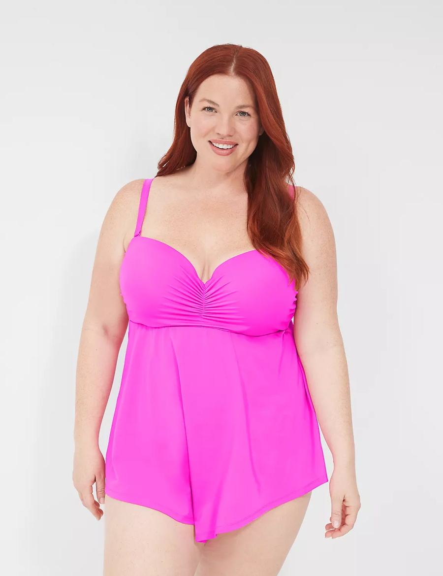 Dámské Slipy Lane Bryant Foldover-Waist Swim Růžové | HDG8874DI