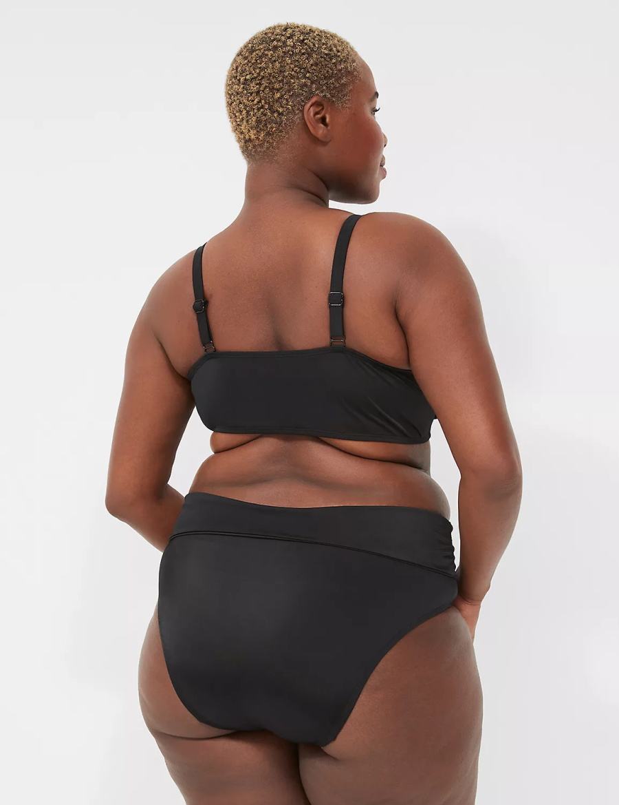 Dámské Slipy Lane Bryant Foldover-Waist Swim Černé | NNW8357QP