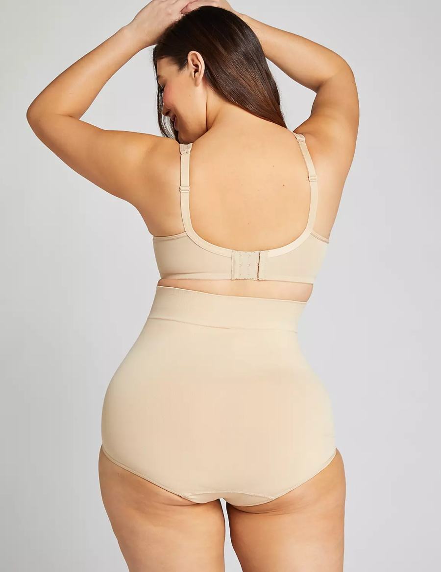 Dámské Slipy Lane Bryant Level 2 Shaping Ultra High-Waist Brief Béžový | LER5278YV