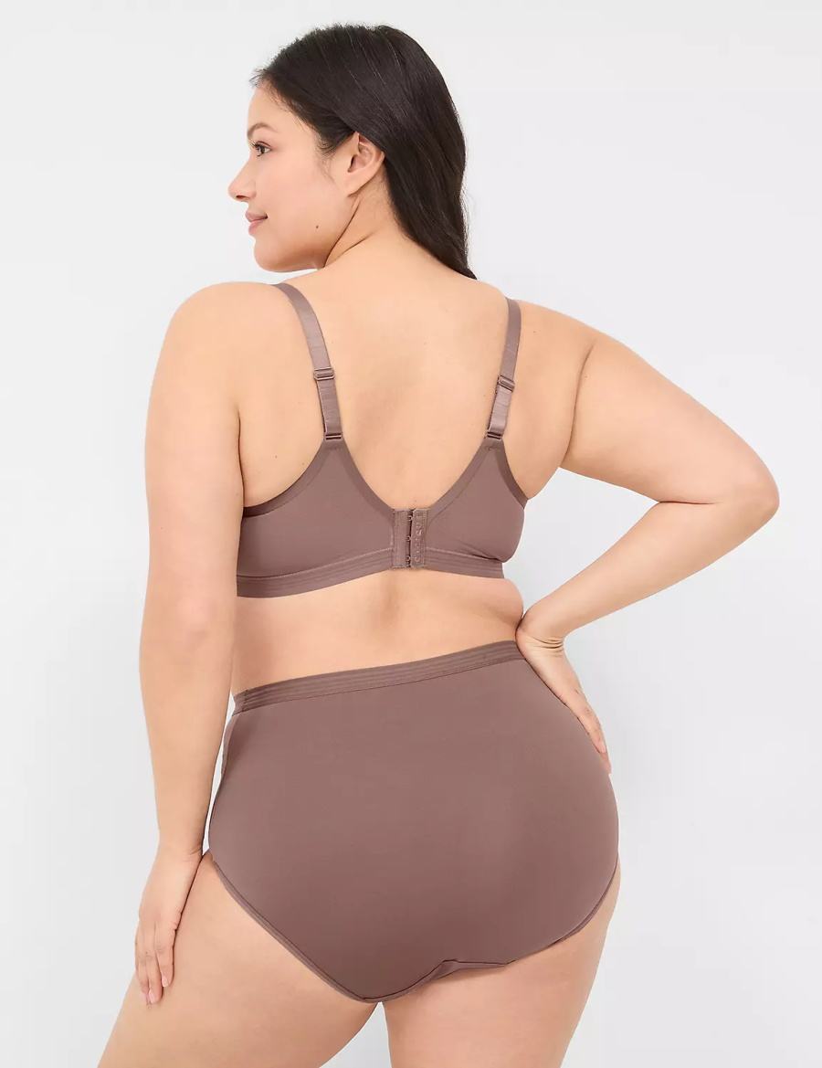 Dámské Slipy Lane Bryant Modern Romance Full Tmavě Šedé Hnědé | YUP7661RY