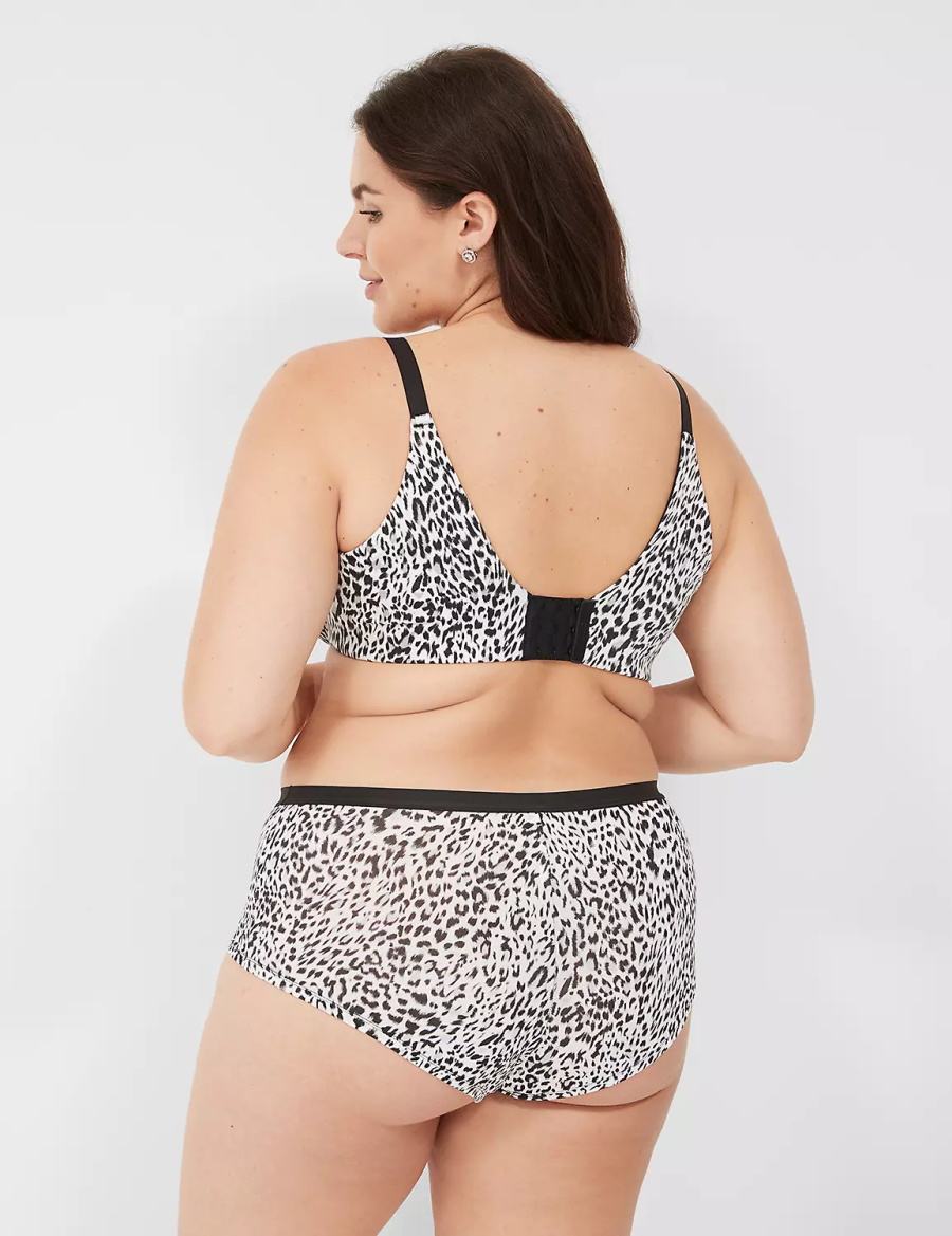 Dámské Slipy Lane Bryant No-Show Boyshort Bílé Černé | EAD10024WH