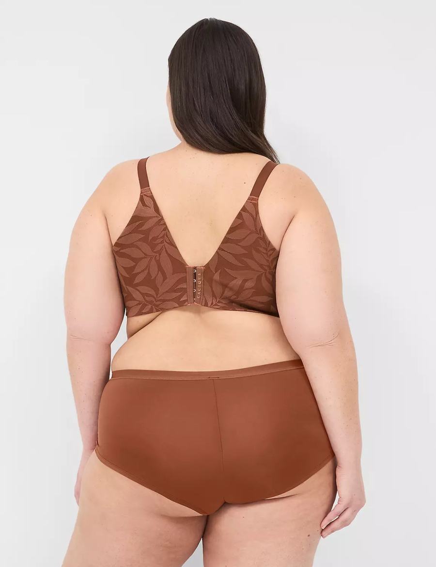 Dámské Slipy Lane Bryant No-Show Boyshort Hnědé | ZAZ1182UB