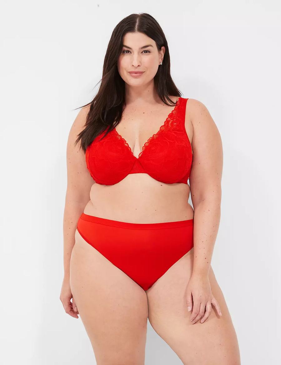 Dámské Slipy Lane Bryant No-Show French Cut Červené | WTK1012NQ