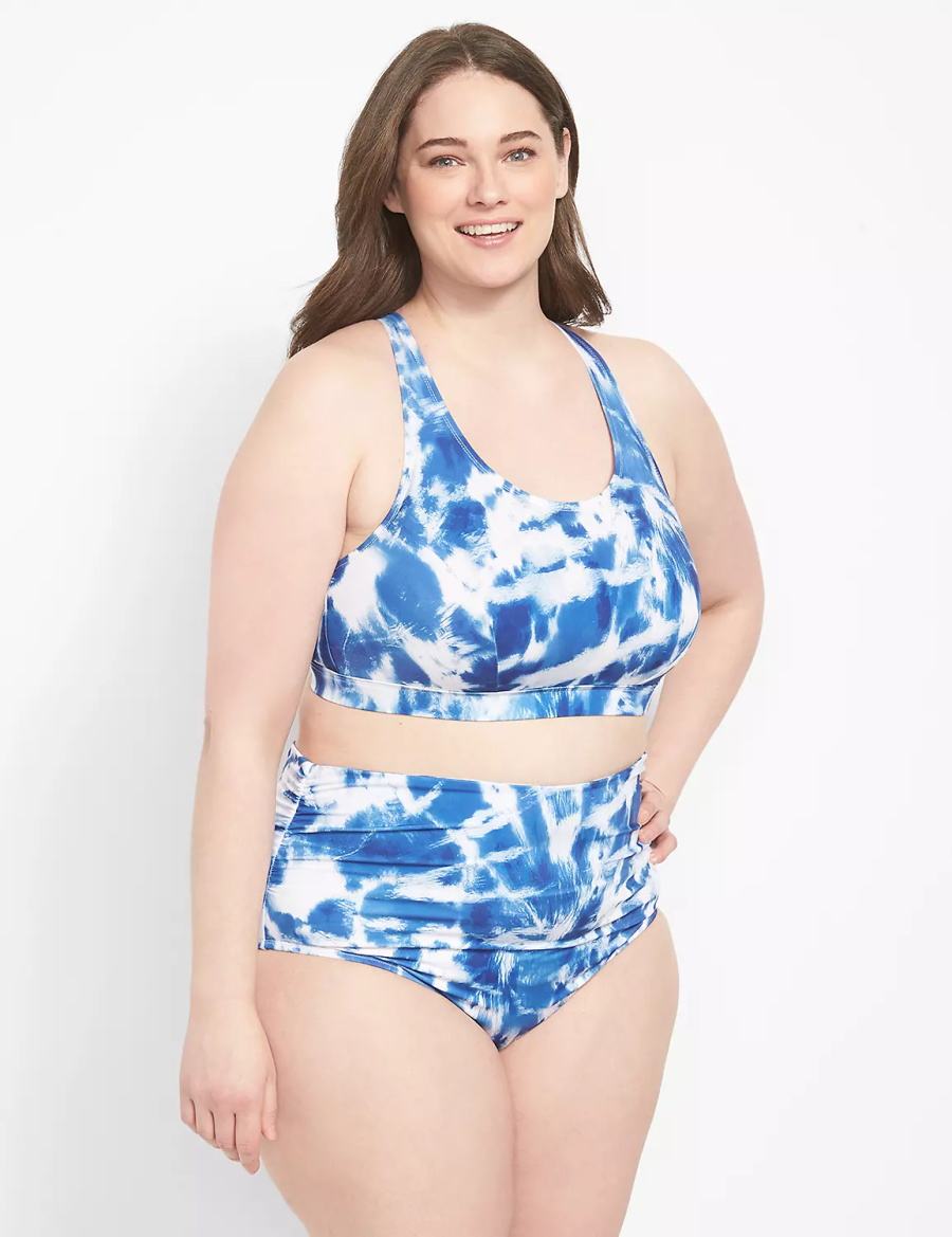 Dámské Slipy Lane Bryant Ruched Side High-Waist Swim Červené | WTN234GF