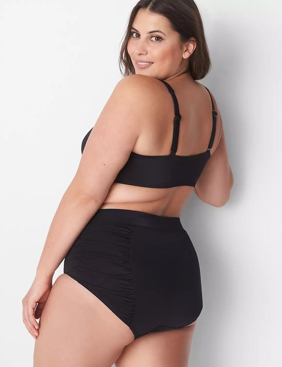 Dámské Slipy Lane Bryant Ruched Swim Černé | HVG7837YR