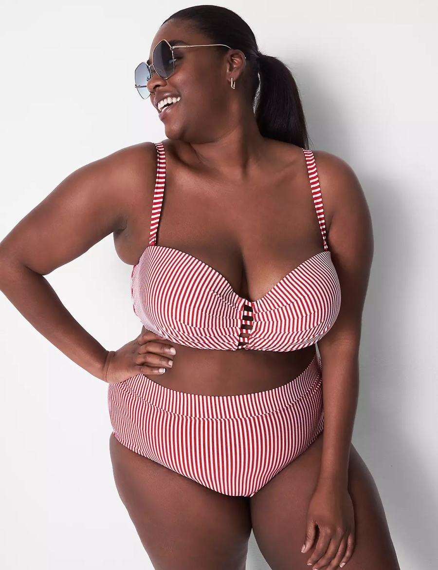 Dámské Slipy Lane Bryant Seersucker Swim Růžové | LVR1258KN