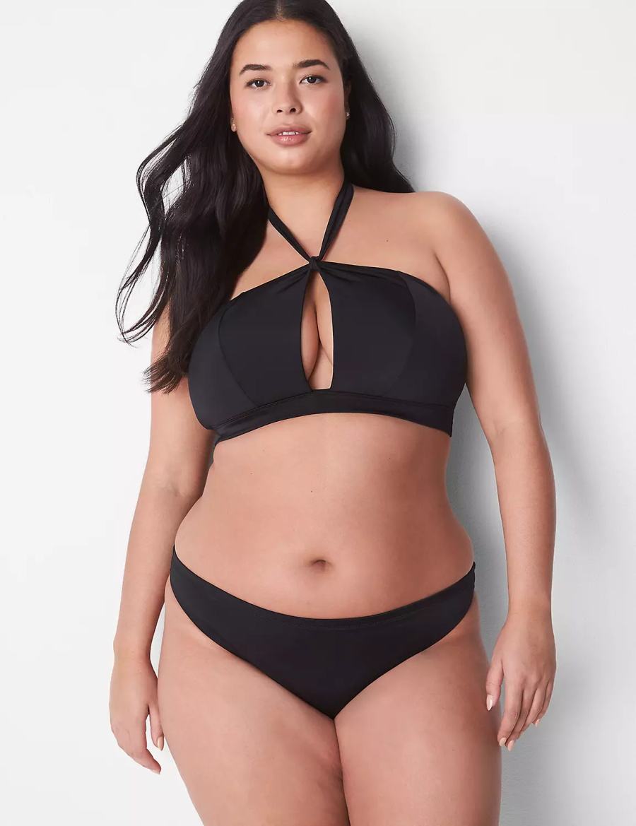 Dámské Slipy Lane Bryant Tanga Swim Černé | RDU5089TX