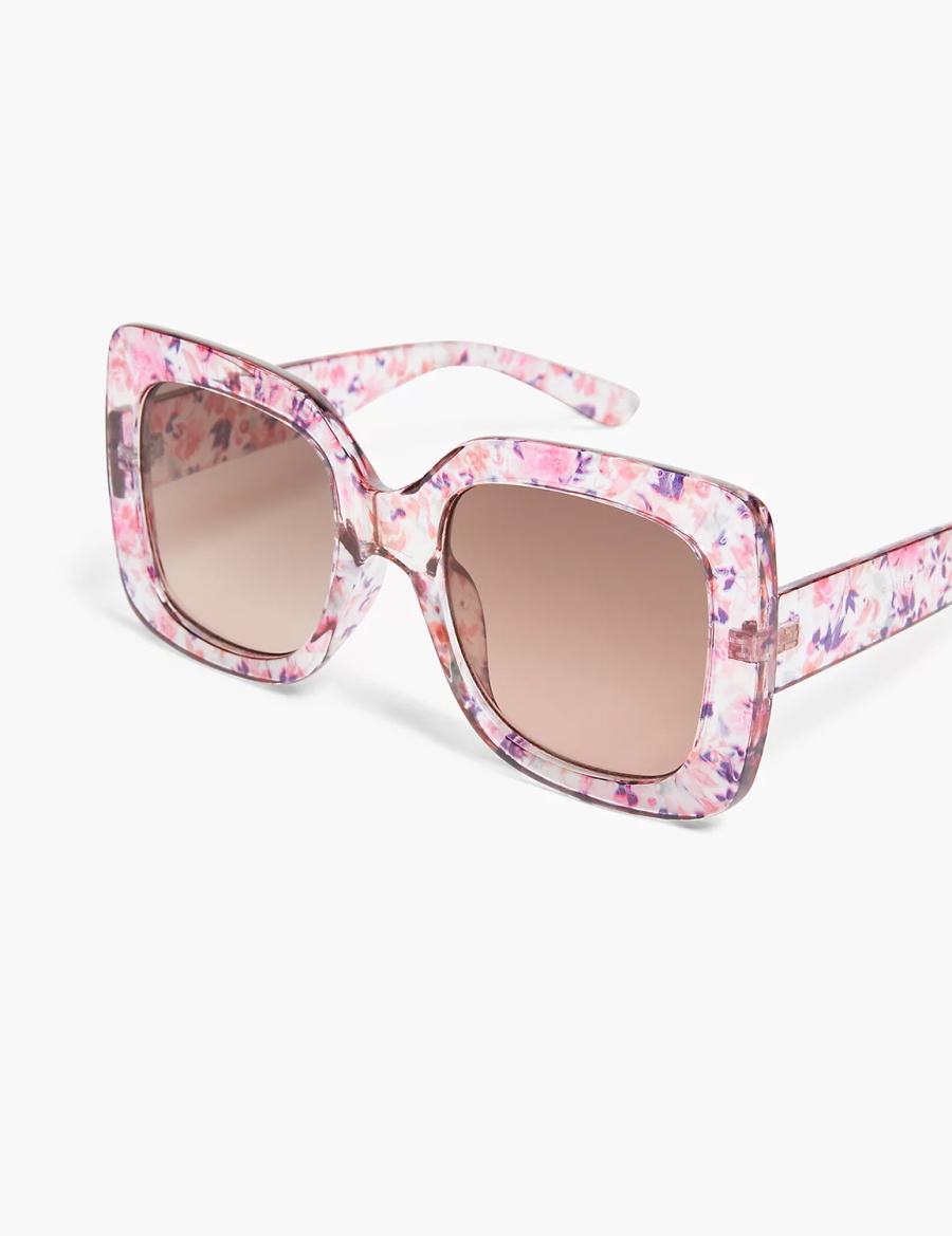 Dámské Sluneční Brýle Lane Bryant Pink Floral Oversized Square Růžové Viacfarebný | AZV3558OW