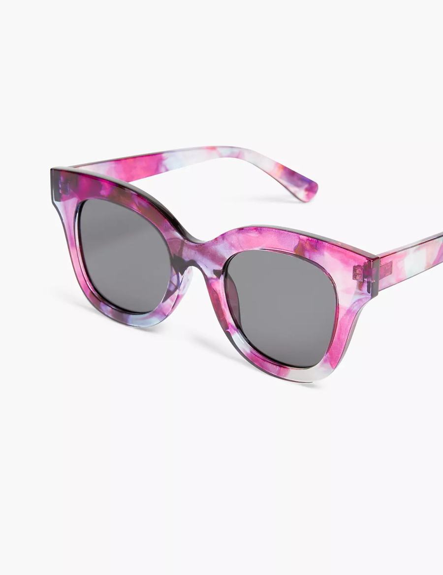 Dámské Sluneční Brýle Lane Bryant Pink & Purple Watercolor Cateye Růžové | PAQ9810QA