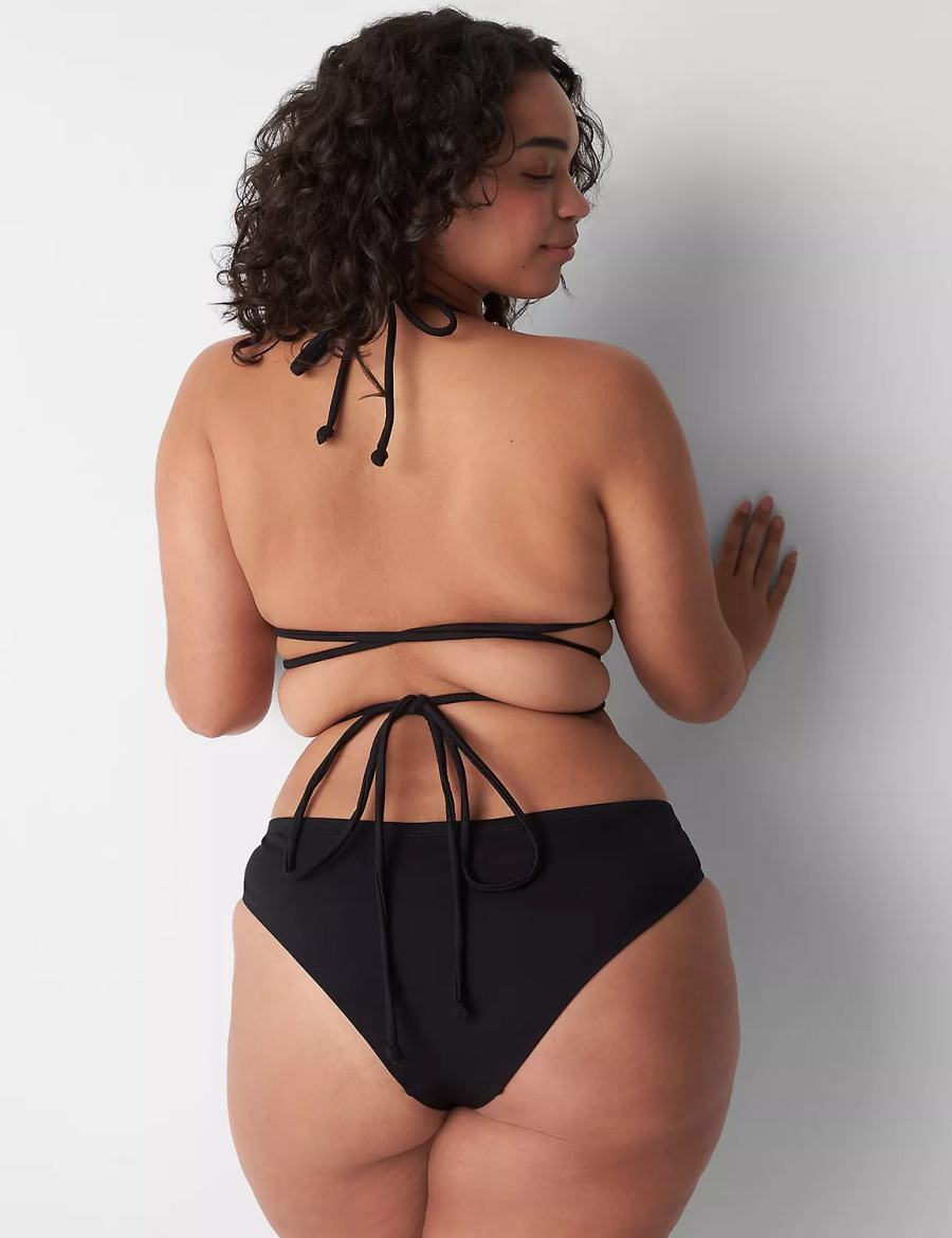 Dámské Spodní díl Plavek Lane Bryant Dipped Tanga Swim Černé | OPH2154QU