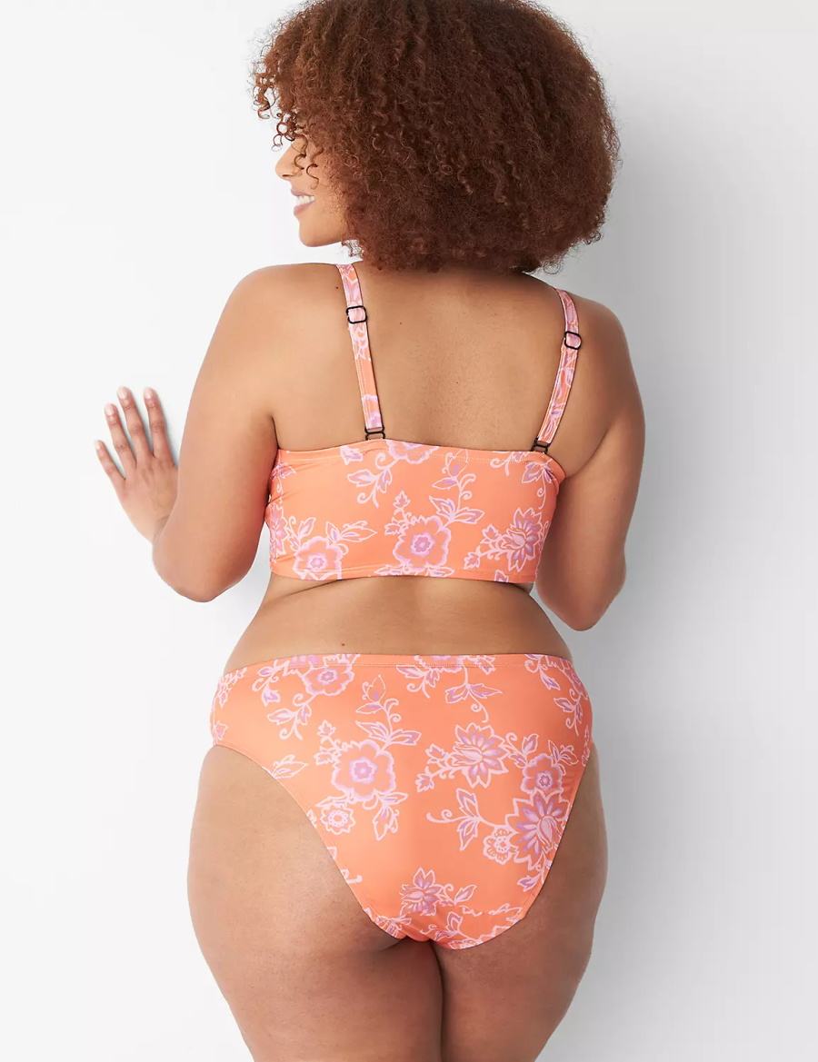 Dámské Spodní díl Plavek Lane Bryant High-Leg Cheeky Swim Růžové | YAX9729FK