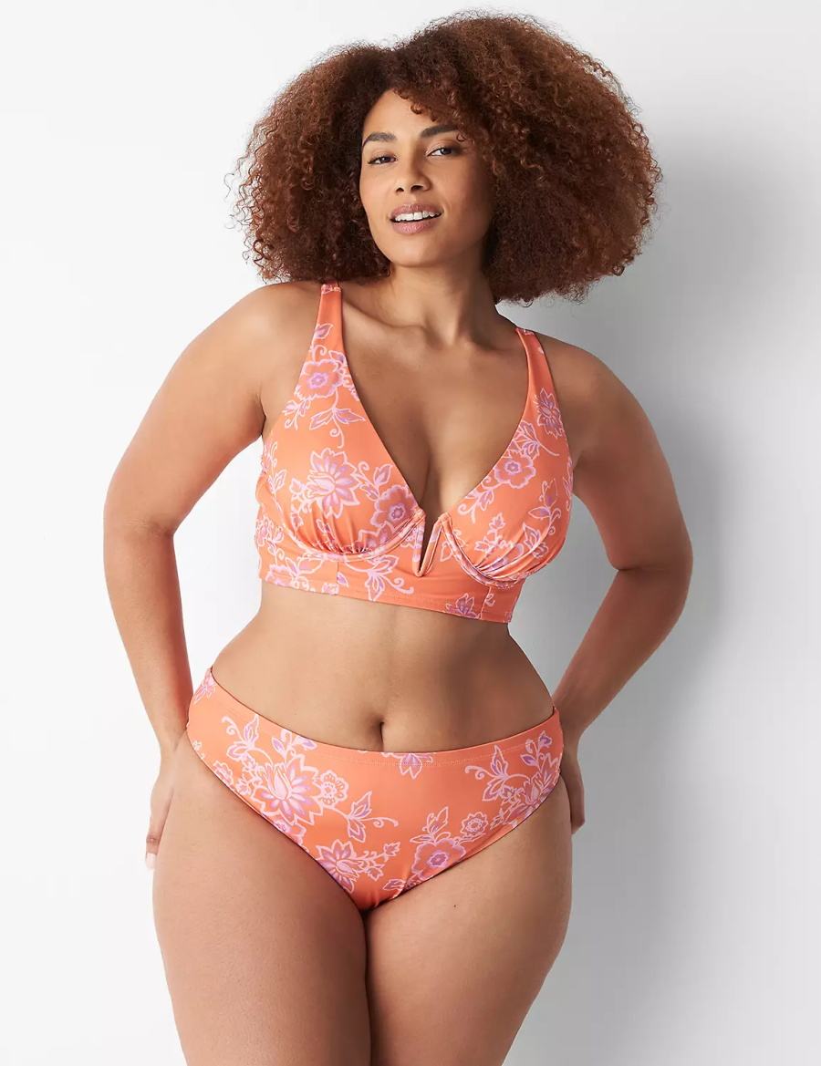 Dámské Spodní díl Plavek Lane Bryant High-Leg Cheeky Swim Růžové | YAX9729FK