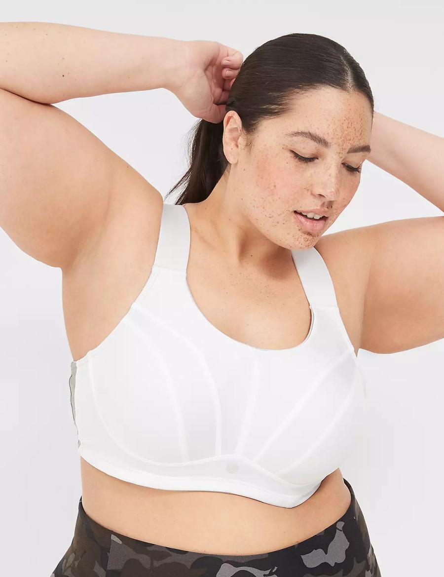 Dámské Sportovní Podprsenka Lane Bryant LIVI Max Support Wicking Underwire Bílé | KOI4259SL