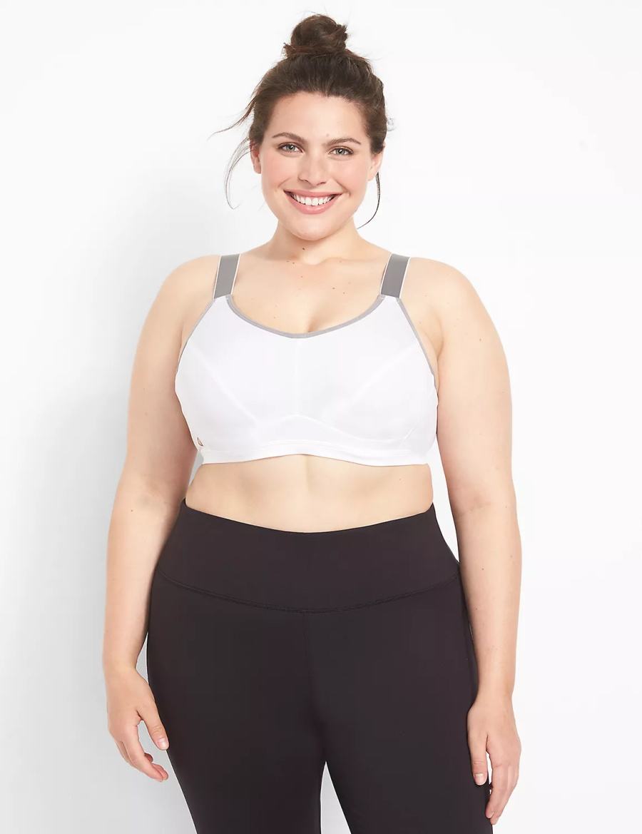 Dámské Sportovní Podprsenka Lane Bryant LIVI High-Impact Wicking Underwire Bílé | IPY7143UD