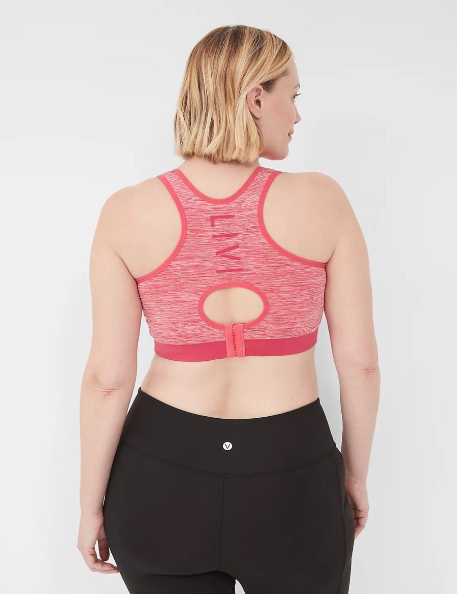 Dámské Sportovní Podprsenka Lane Bryant LIVI Wireless Medium-Impact Seamless Růžové | SEB967JH