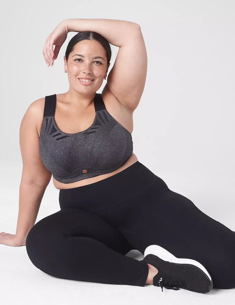 Dámské Sportovní Podprsenka Lane Bryant LIVI Max Support Wicking Underwire Šedé | HWY6518ZT