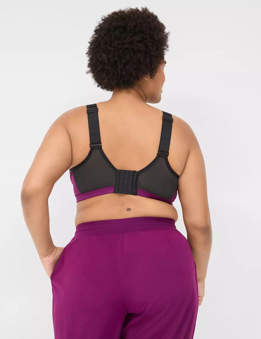 Dámské Sportovní Podprsenka Lane Bryant LIVI High-Impact Wicking Underwire Tmavě Fialové | TZX2461PG