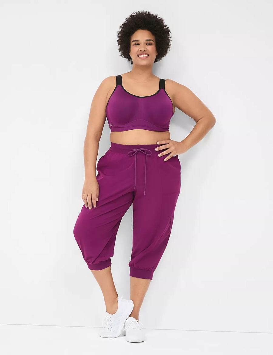 Dámské Sportovní Podprsenka Lane Bryant LIVI High-Impact Wicking Underwire Tmavě Fialové | TZX2461PG