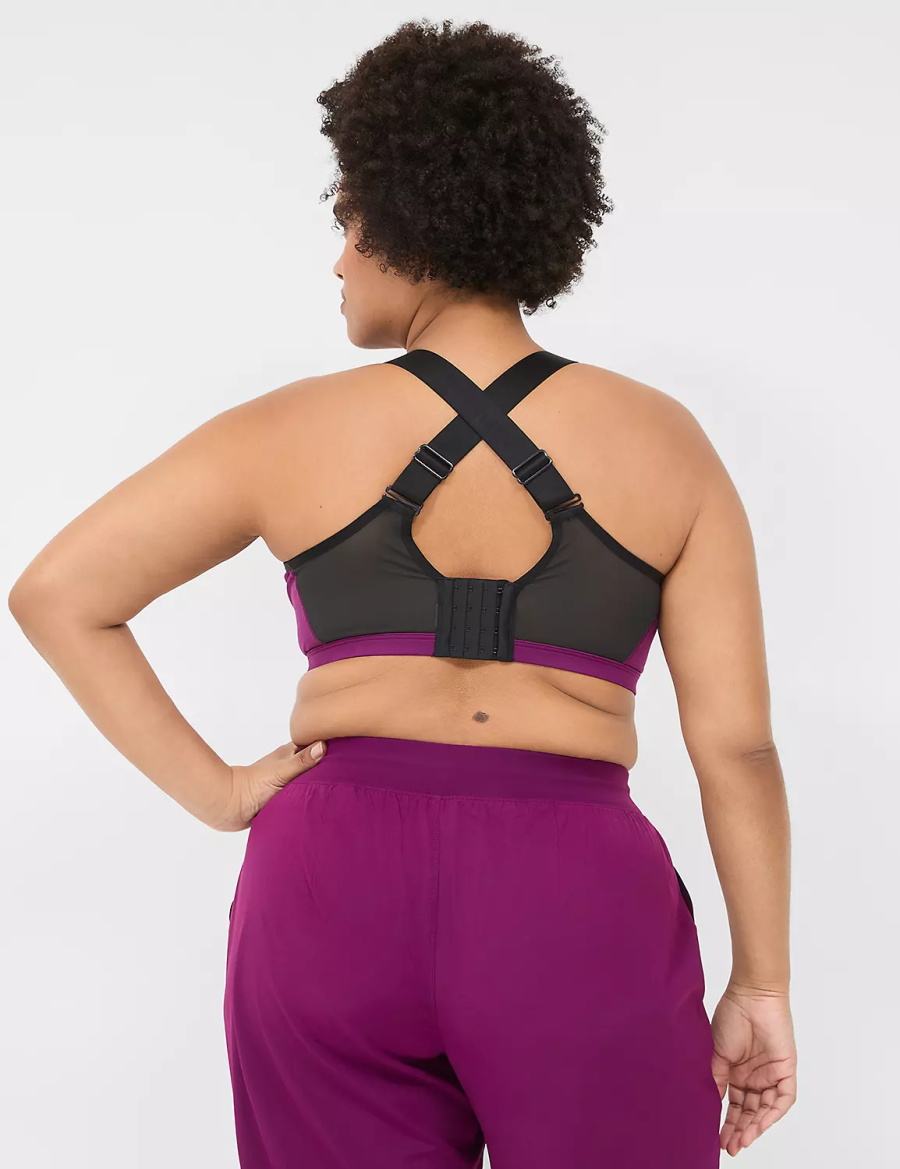 Dámské Sportovní Podprsenka Lane Bryant LIVI High-Impact Wicking Underwire Tmavě Fialové | TZX2461PG