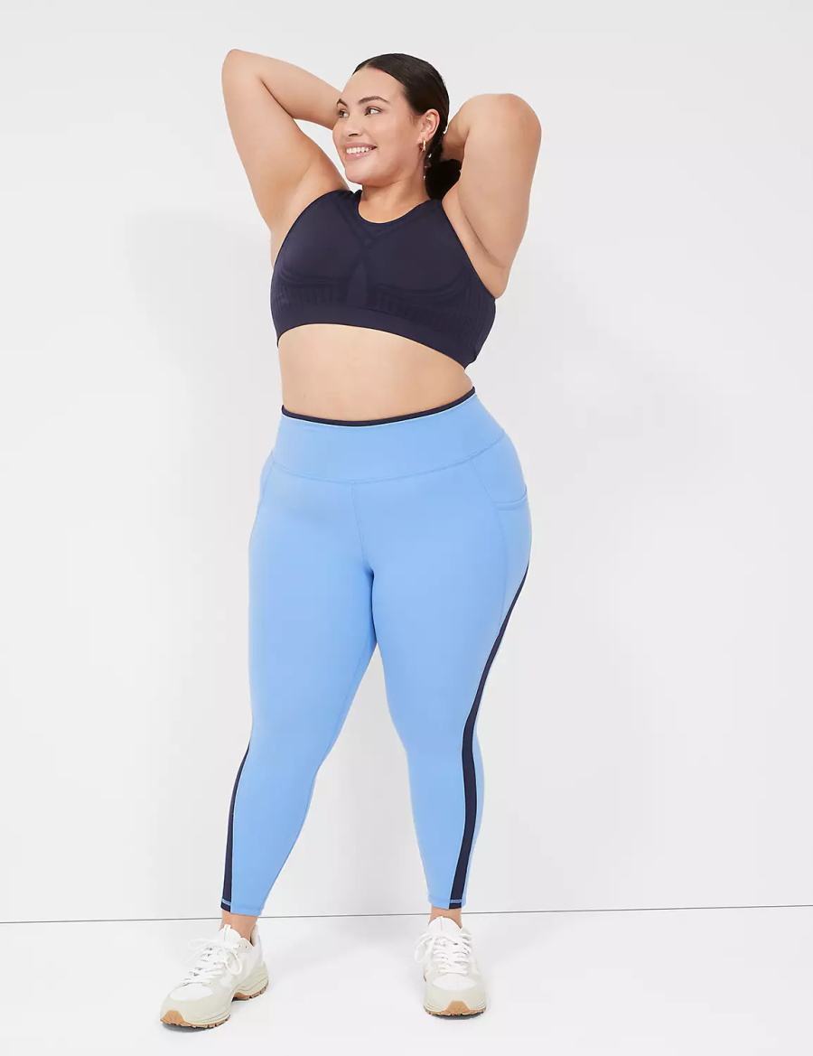 Dámské Sportovní Podprsenka Lane Bryant LIVI Wireless Medium-Impact Seamless Blankyt | MKD35UJ