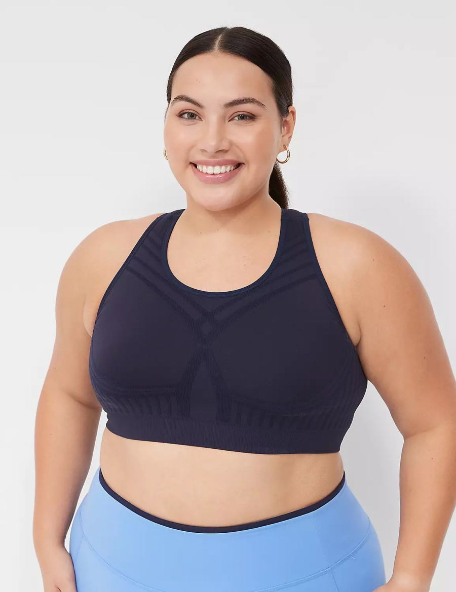 Dámské Sportovní Podprsenka Lane Bryant LIVI Wireless Medium-Impact Seamless Blankyt | MKD35UJ