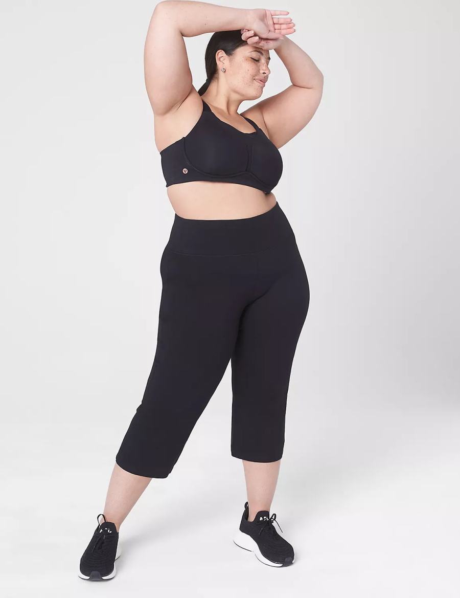 Dámské Sportovní Podprsenka Lane Bryant LIVI Wireless Medium-Impact Wicking Černé | VFK7870JQ