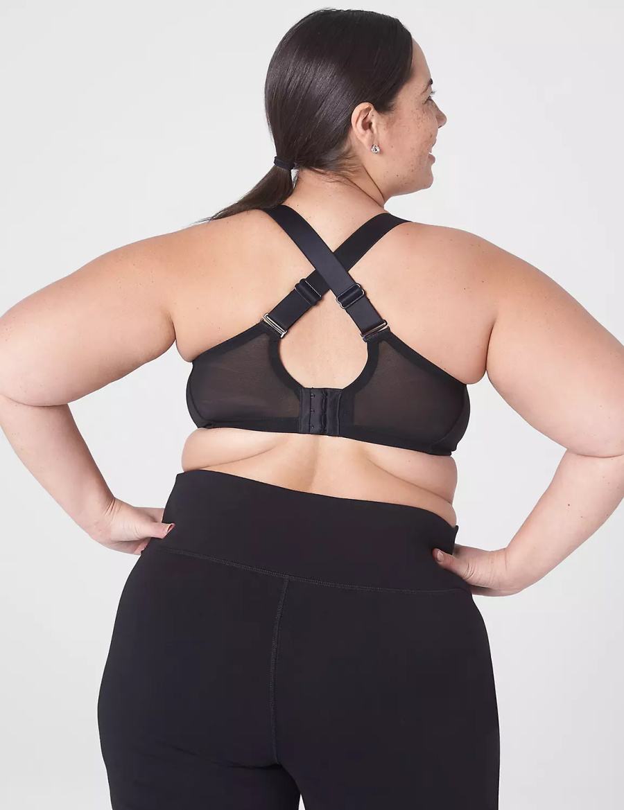 Dámské Sportovní Podprsenka Lane Bryant LIVI Wireless Medium-Impact Wicking Černé | VFK7870JQ